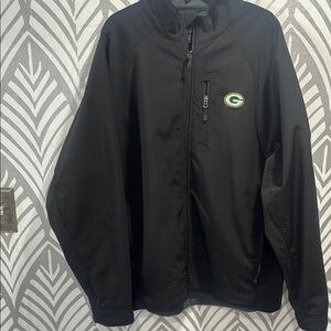 Black Green Bay Packers Performance Jacket with Full-Length Zipper
